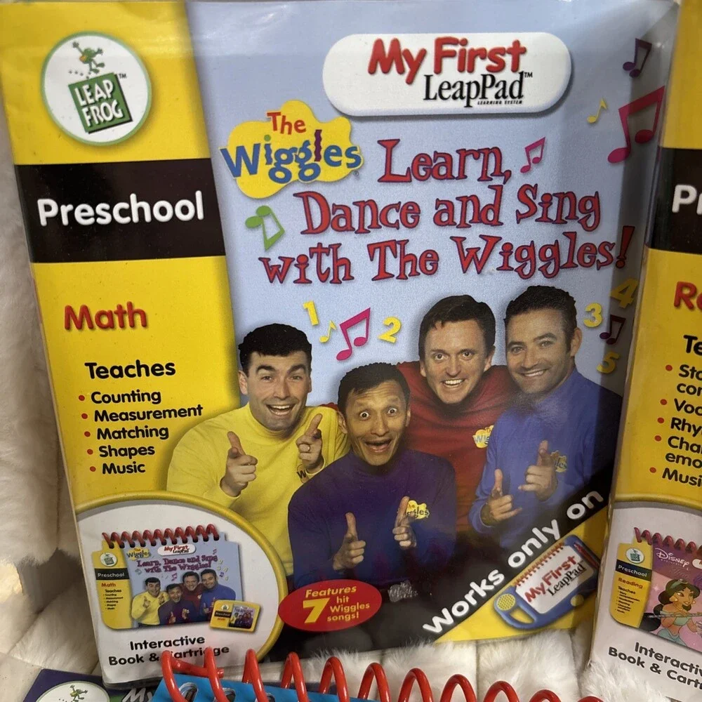 My First LeapPad Interactive Book Cartridge Lot Wiggles Disney Princess Bob